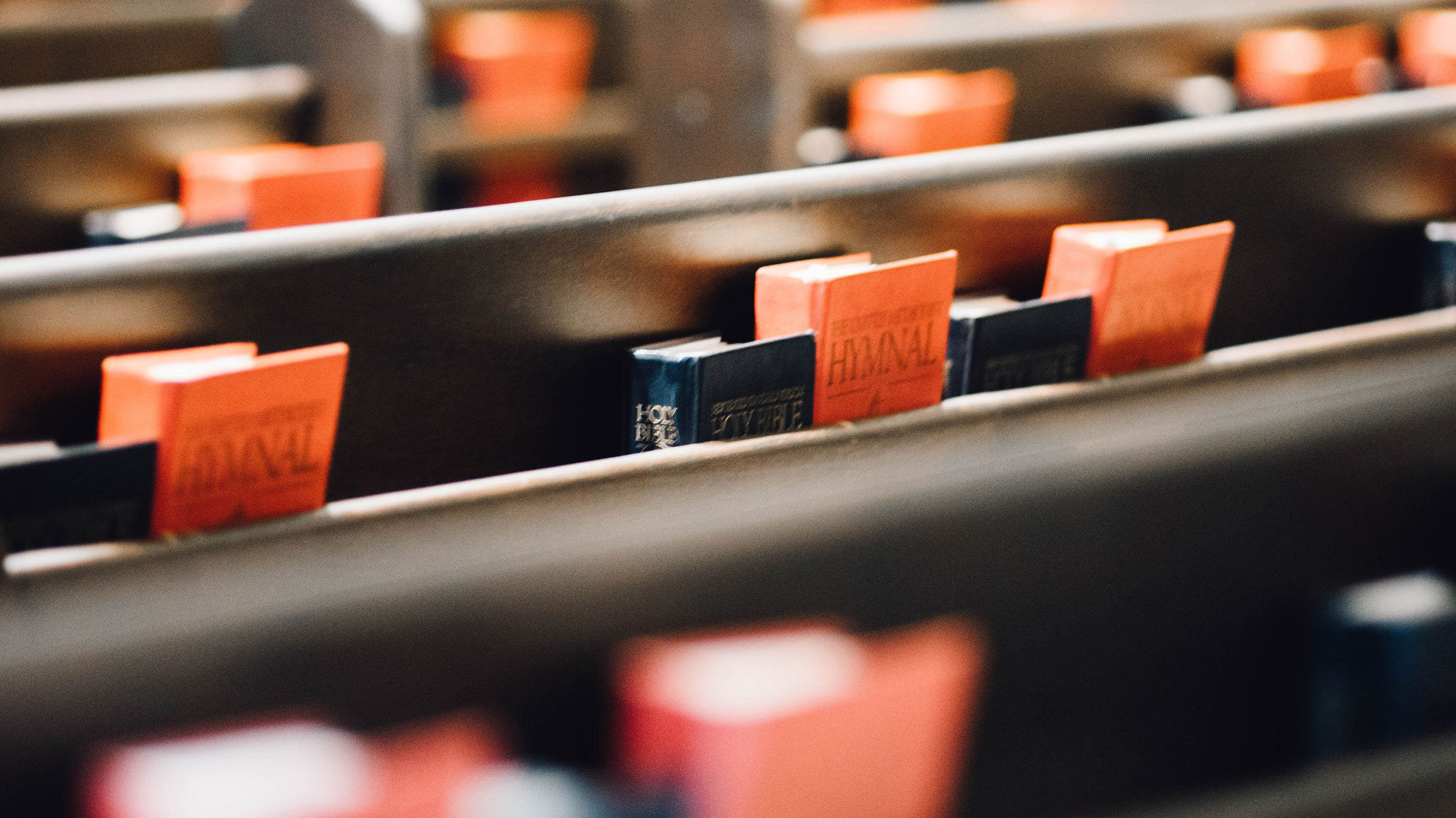 Hymnals in pews